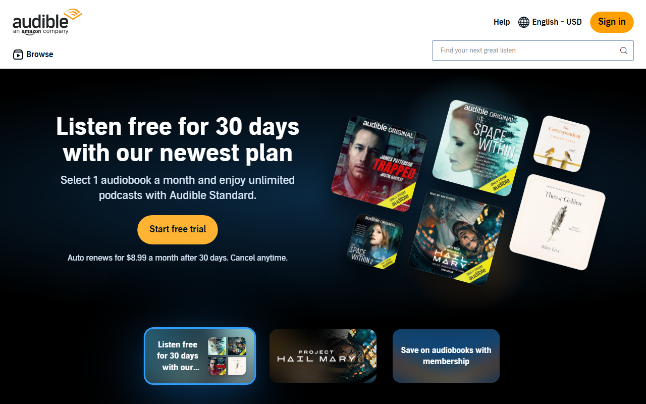 Audible screenshot