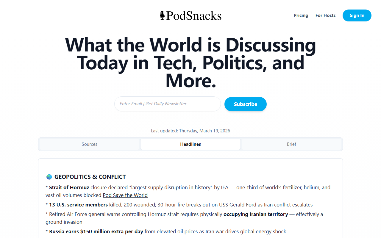 PodSnacks screenshot