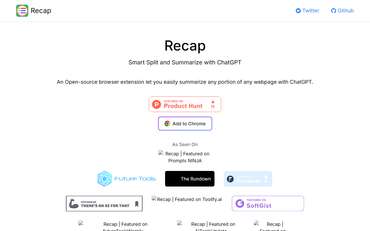 Recap screenshot