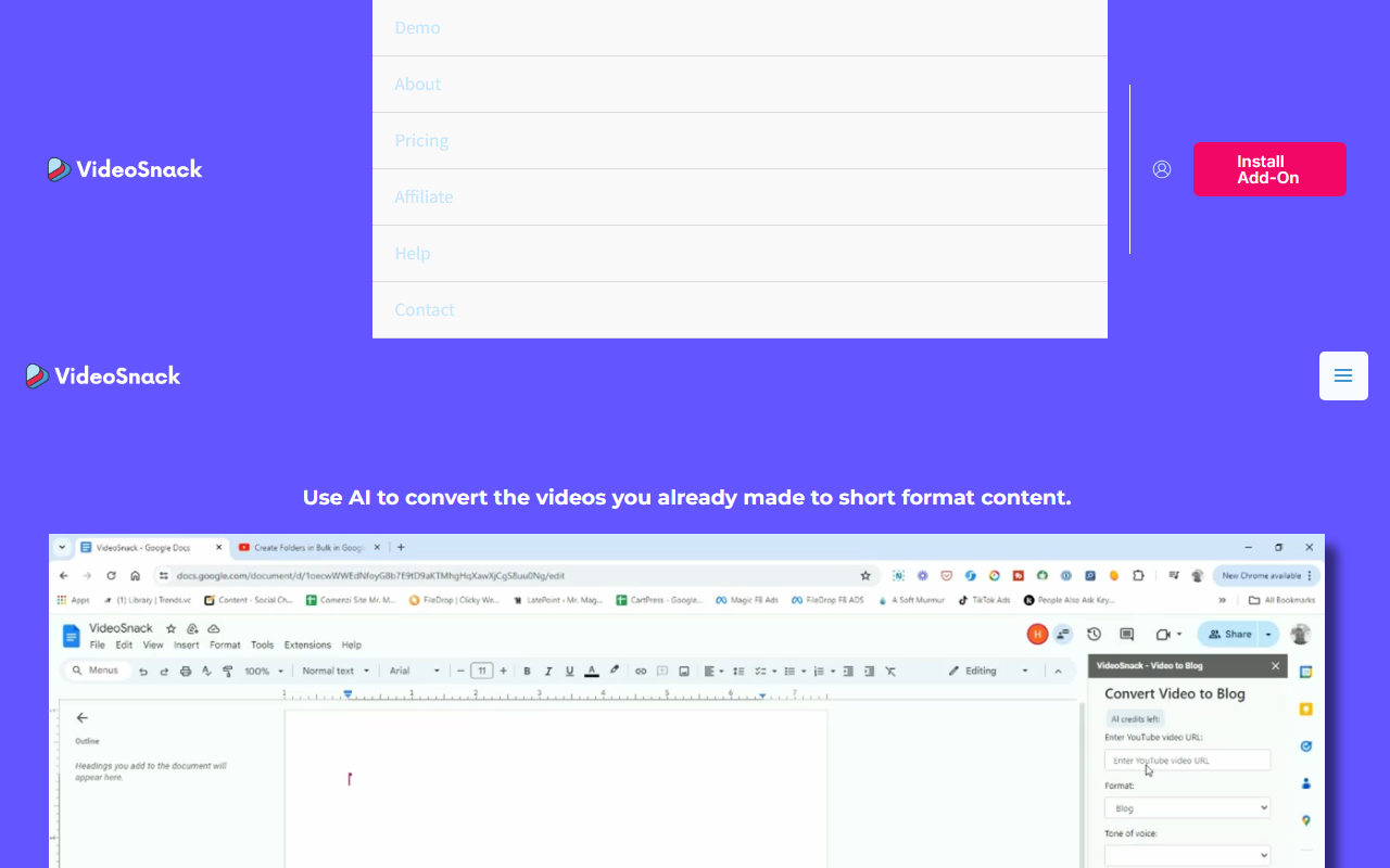 VideoSnack screenshot