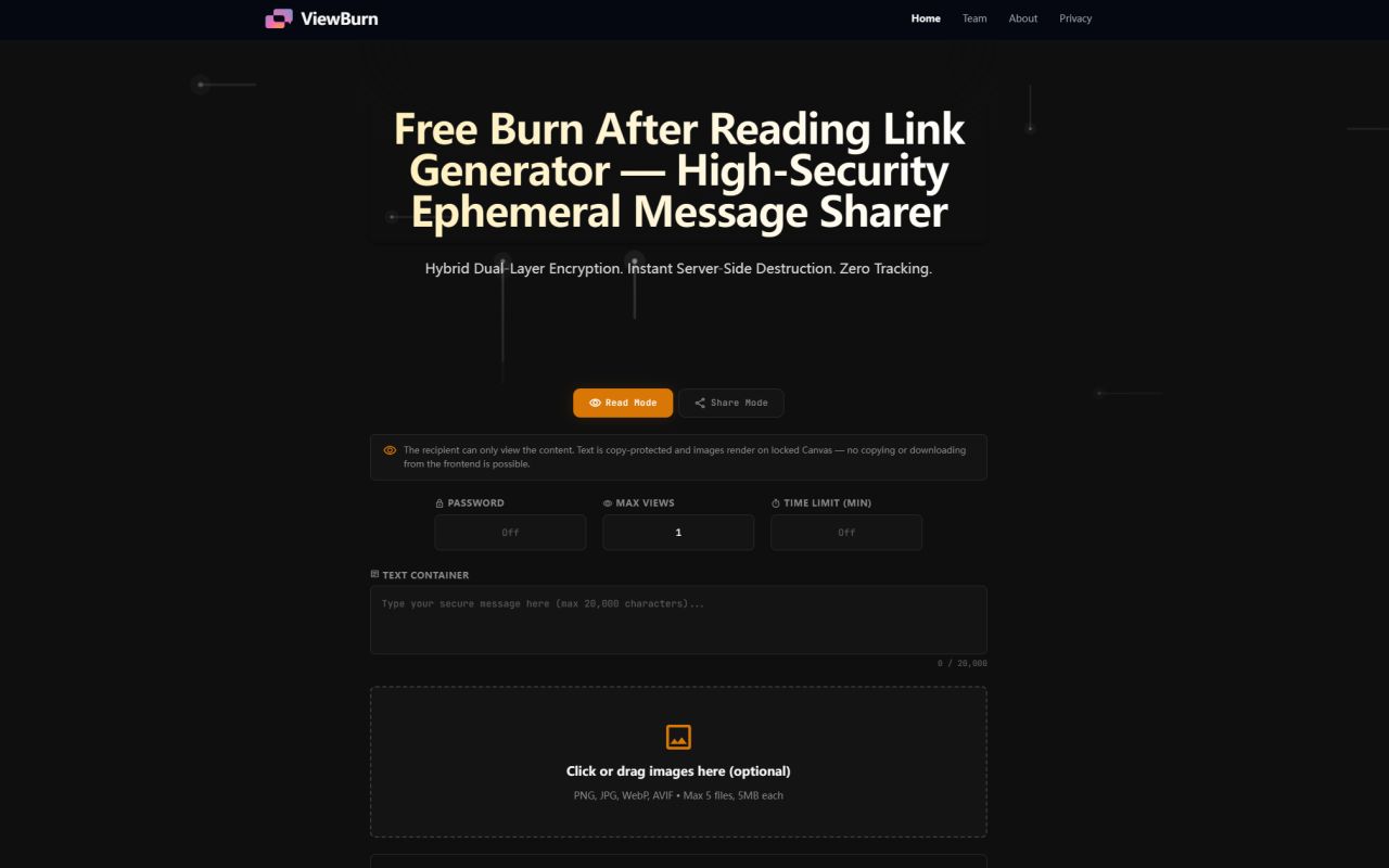 ViewBurn Review: Free Burn After Reading Tool for Secure Ephemeral Messages